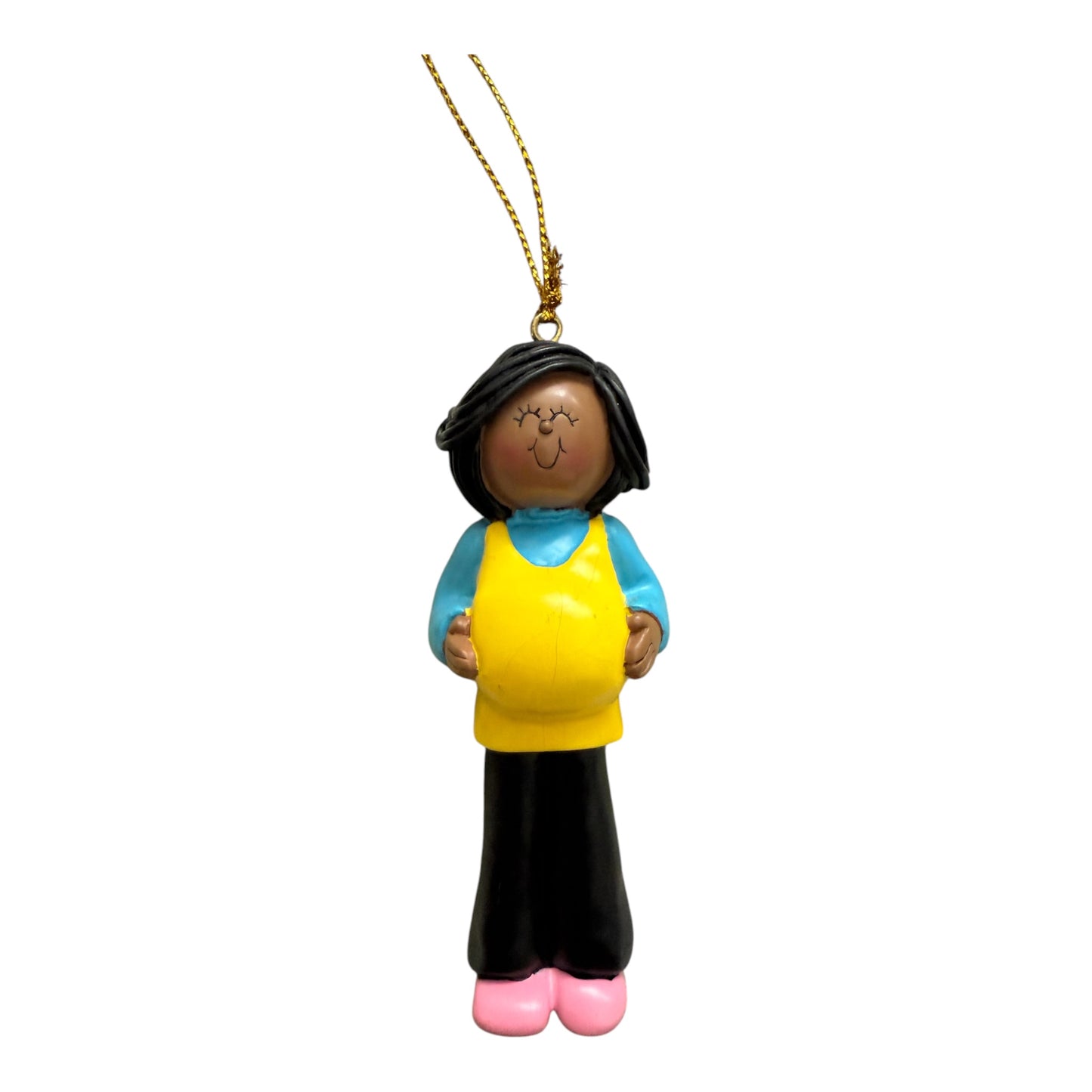 Pregnant/Expecting, Dark Skin, African American Female- personalized ornament