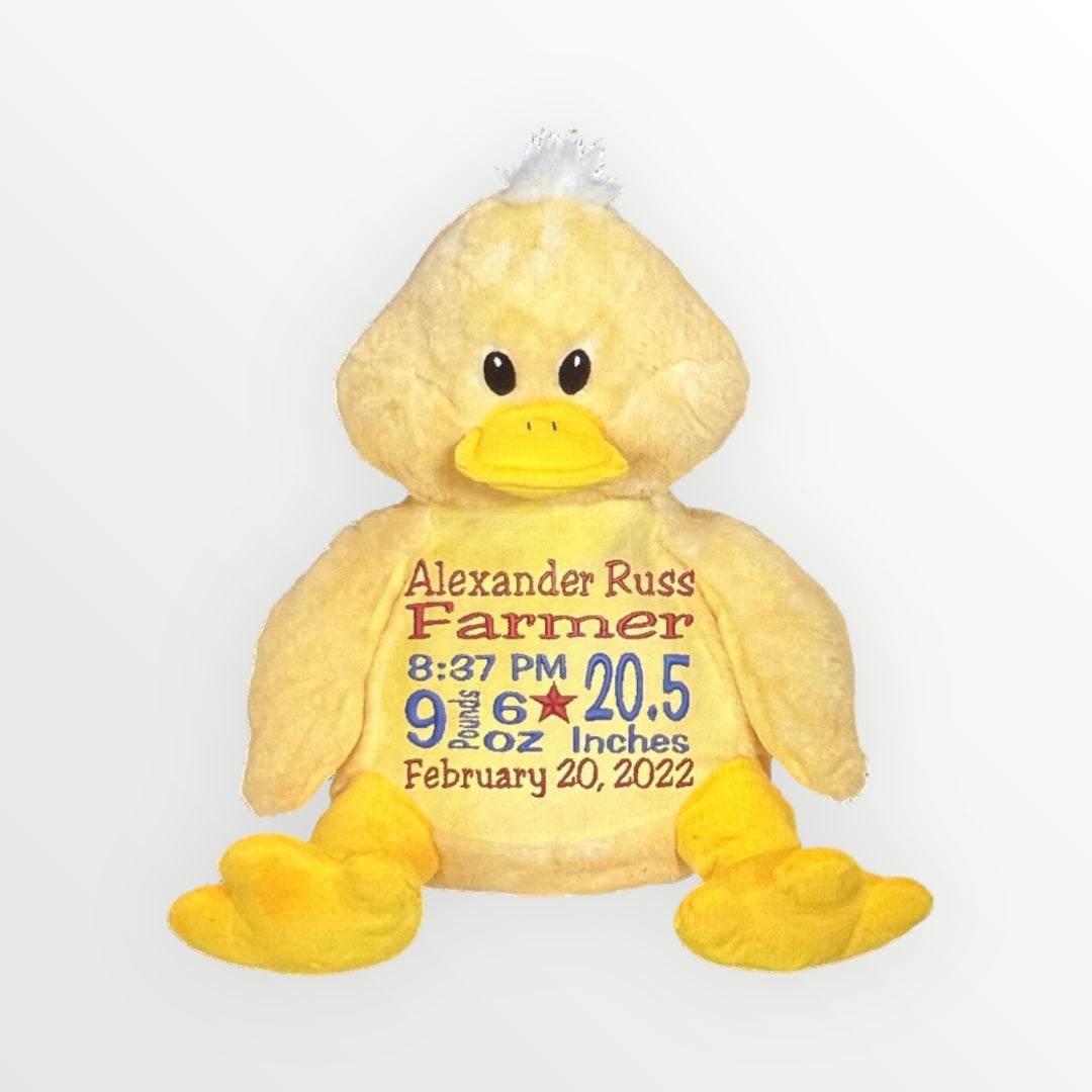 Personalized Duck Cubbie, Stuffed Animal
