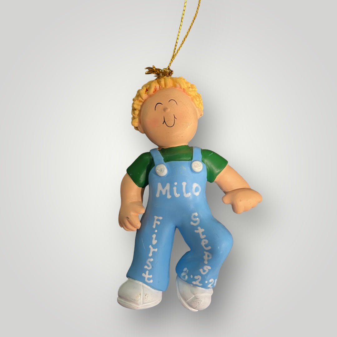 First Steps, Toddler Walking, Blonde Hair Light Skin Boy