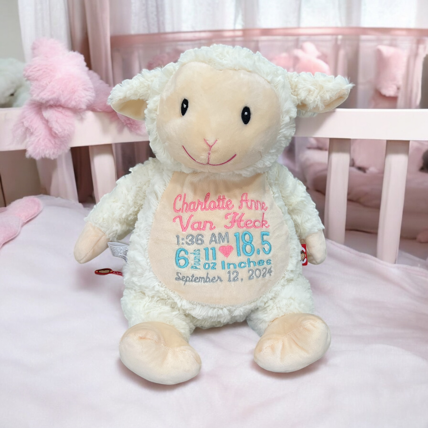 Personalized Lamb Cubbie, Stuffed Animal
