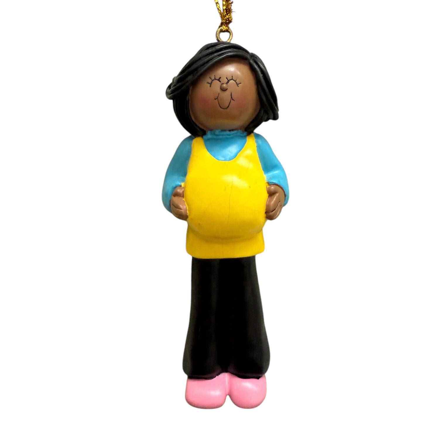 Pregnant/Expecting, Dark Skin, African American Female- personalized ornament