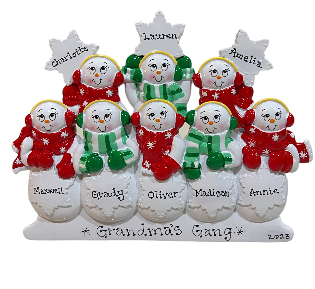 8 Snowmen- Personalized Tabletop Decoration