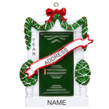 Green Door Personalized Christmas Ornament