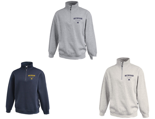 Michigan Sleep, 1/4 zip sweatshirt, Men's Fit