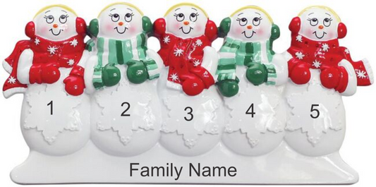5 Snowmen- Personalized Tabletop Decoration