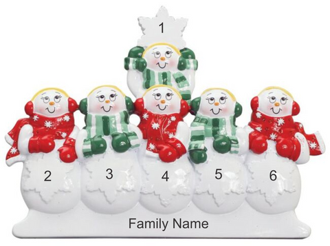 6 Snowmen- Personalized Tabletop Decoration