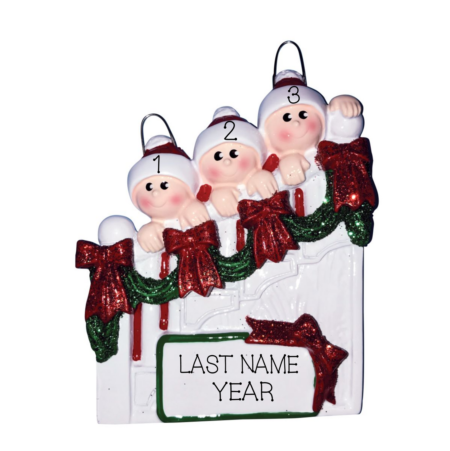 Christmas Staircase- Family of 3