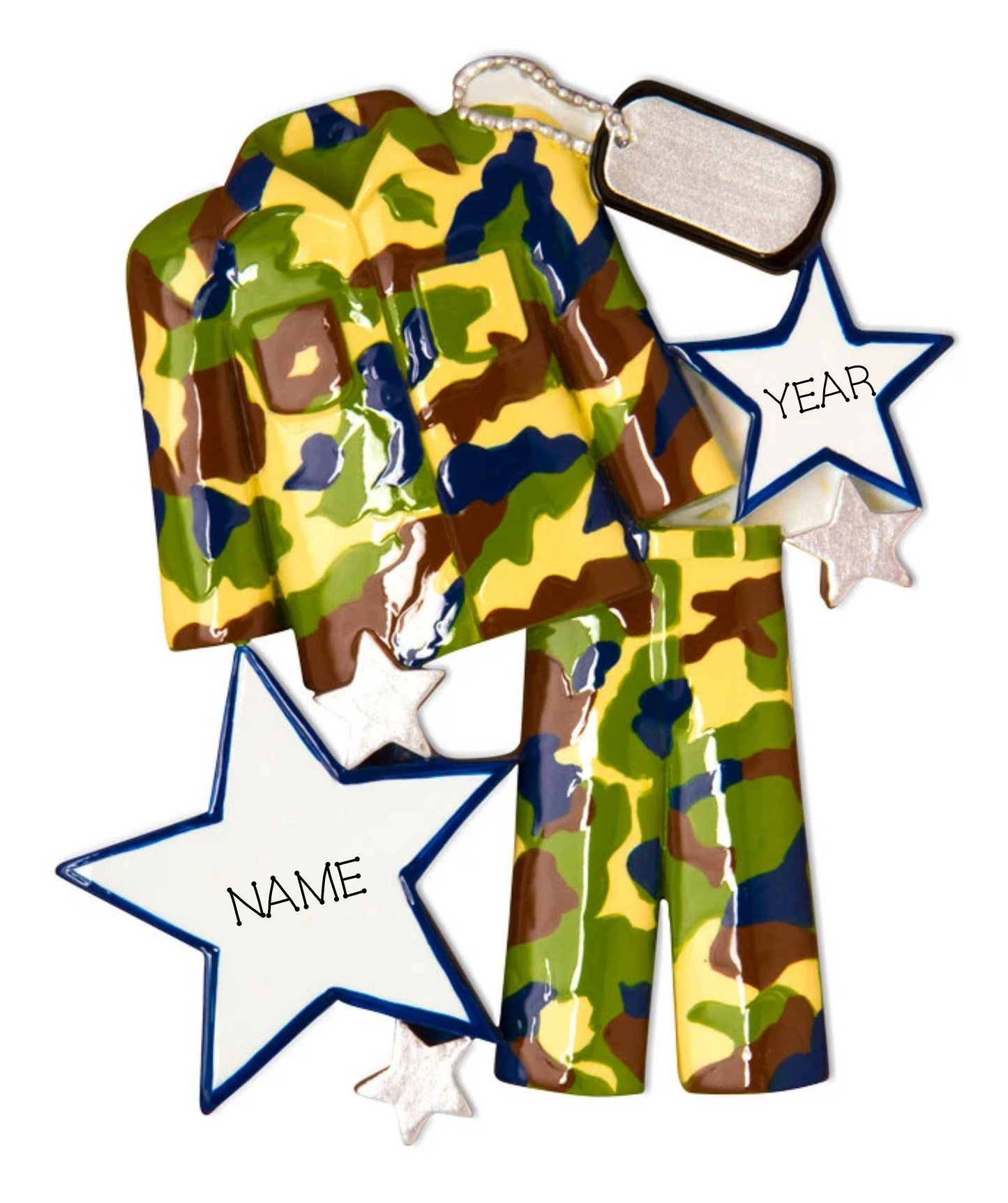 Camo Fatigues Personalized Christmas Ornament