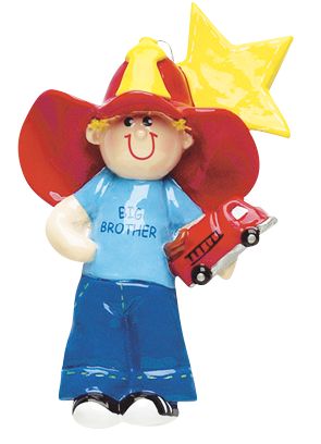 Big Brother/Firetruck- Personalized Christmas Ornament