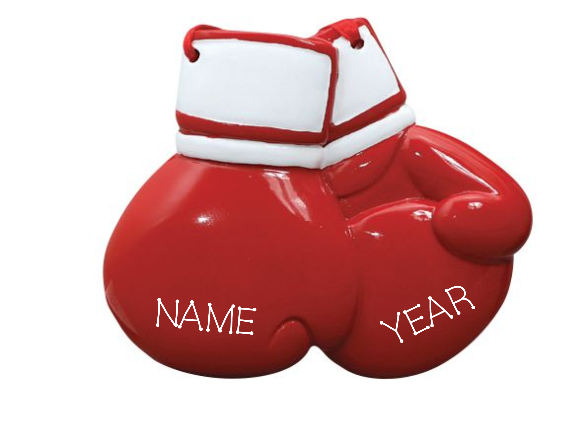 Boxing Gloves Personalized Christmas Ornament Stitch Scribe