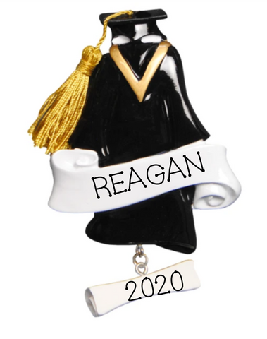 Graduation, Cap & Gown-Personalized Ornament