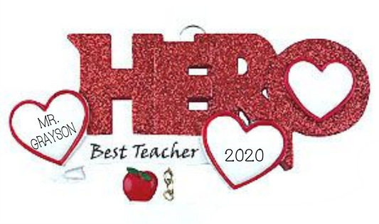 HERO Teacher- Personalized Ornament