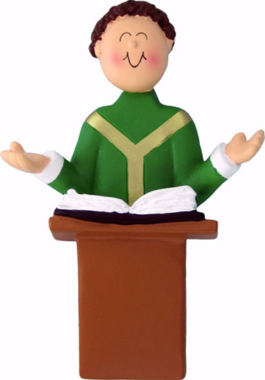 Priest Brown Hair- Personalized Christmas Ornament