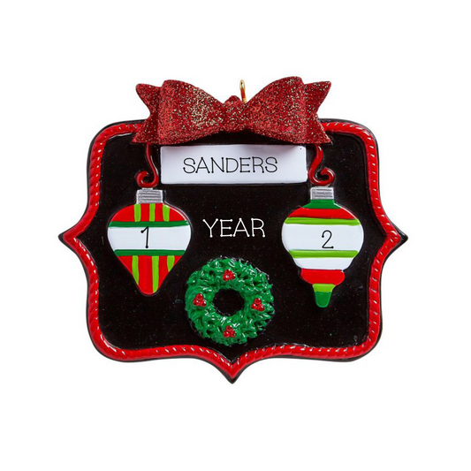 Slate Board- Family of 2 personalized ornament
