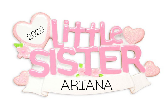 Little Sister, Personalized Christmas Ornament