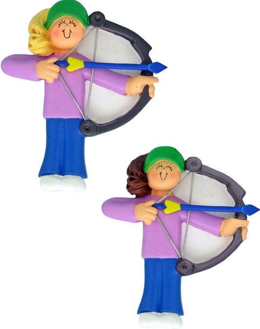 Archery Female- Personalized Christmas Ornament
