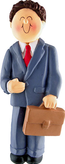 Businessman, Brown Hair Male- Personalized Ornament