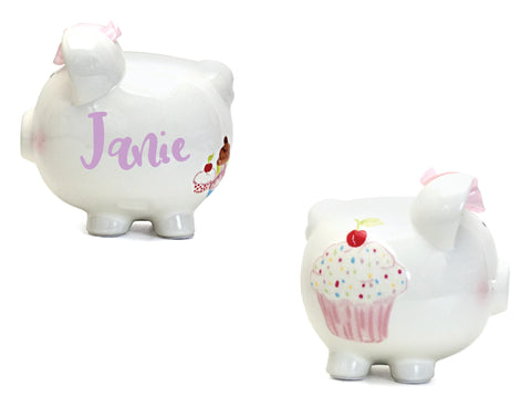 Personalized Cupcake Themed Piggy Bank