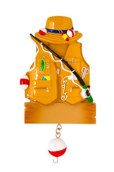 Fishing Attire- Personalized Christmas Ornament