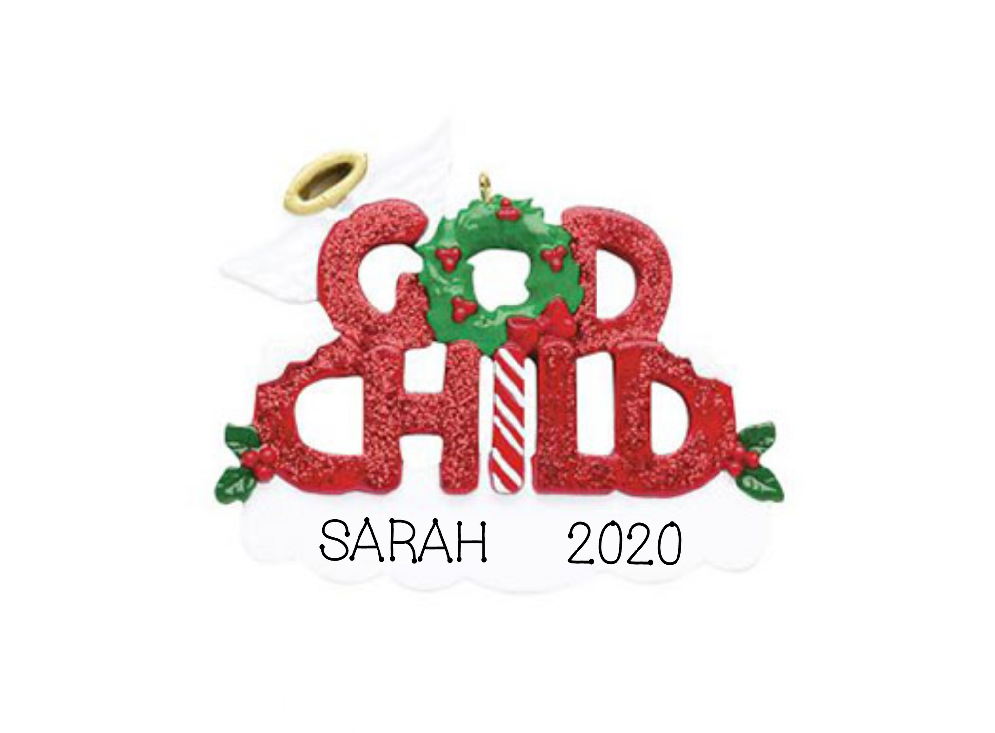God Child, God Son, God Daughter-Personalized Ornament, Sparkle Ornament