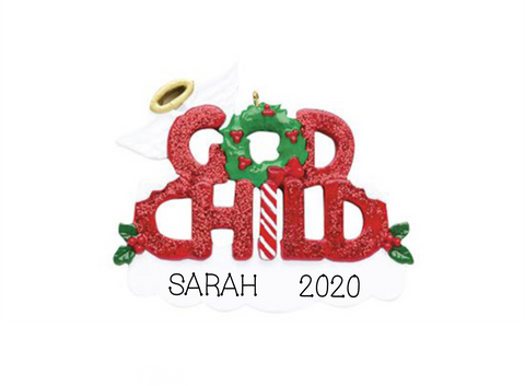 God Child, God Son, God Daughter-Personalized Ornament, Sparkle Ornament