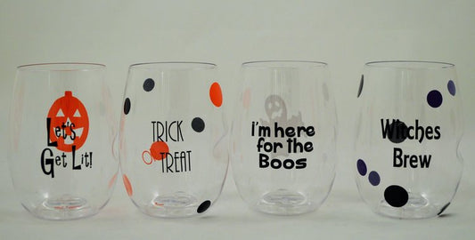Halloween themed shatterproof Govino Wine Glasses (set of 4)