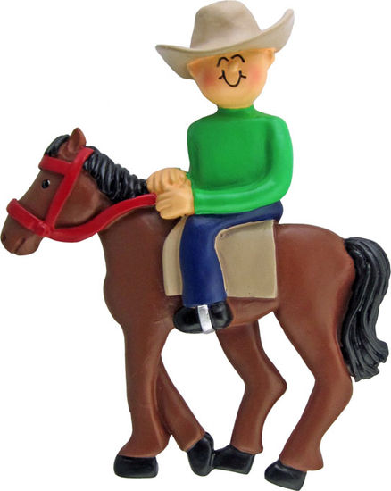 Horse Back Rider, Male- Personalized Ornament