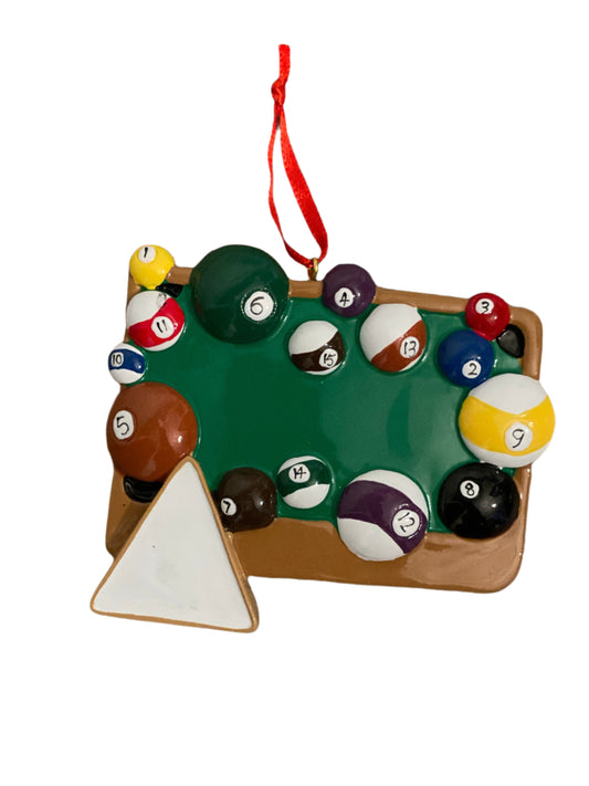 Billiards- Personalized Christmas Ornament