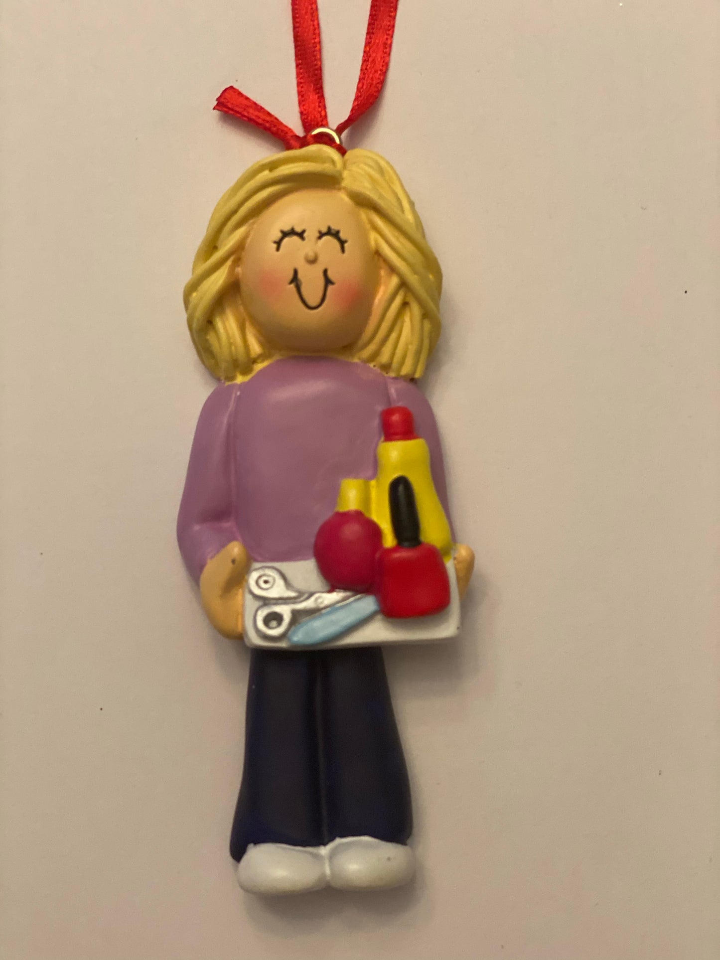Nail Tech, Blonde- Personalized Christmas Ornament