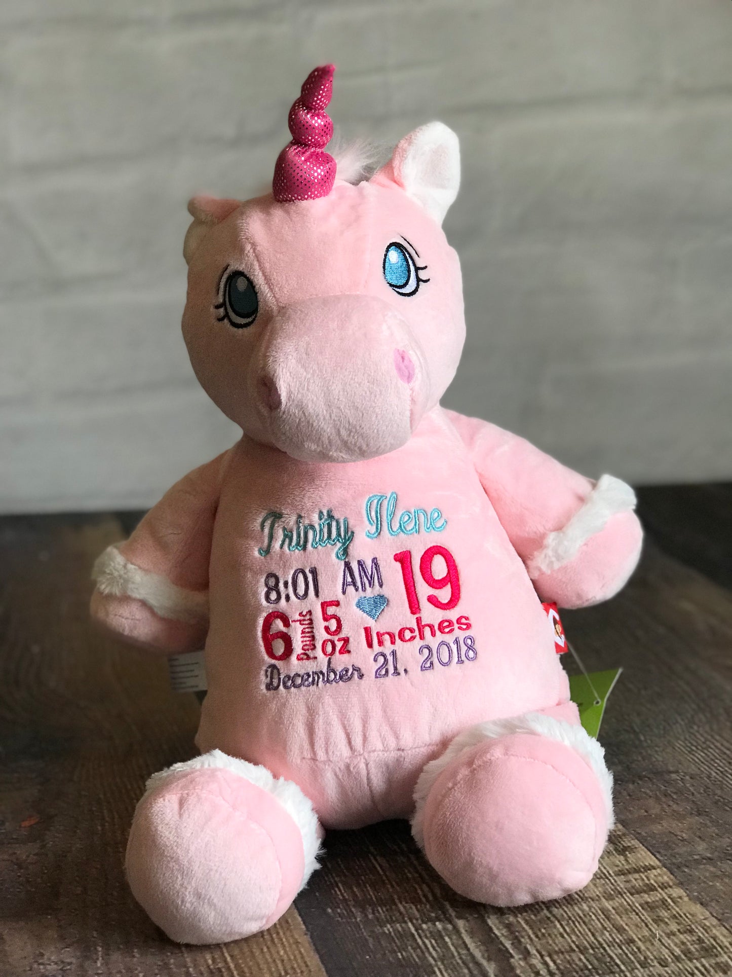 Personalized Unicorn Cubbie- Pink