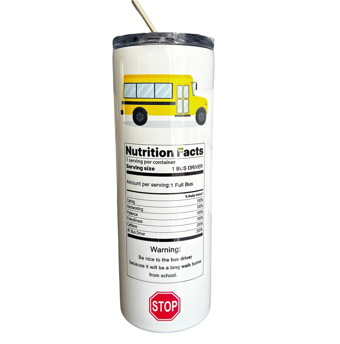 20 oz. Bus driver thermos tumbler