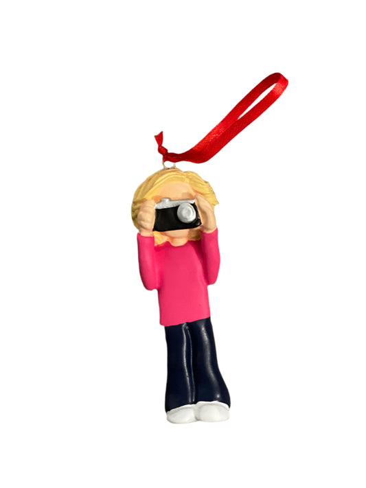 Photographer Girl- Personalized Christmas Ornament