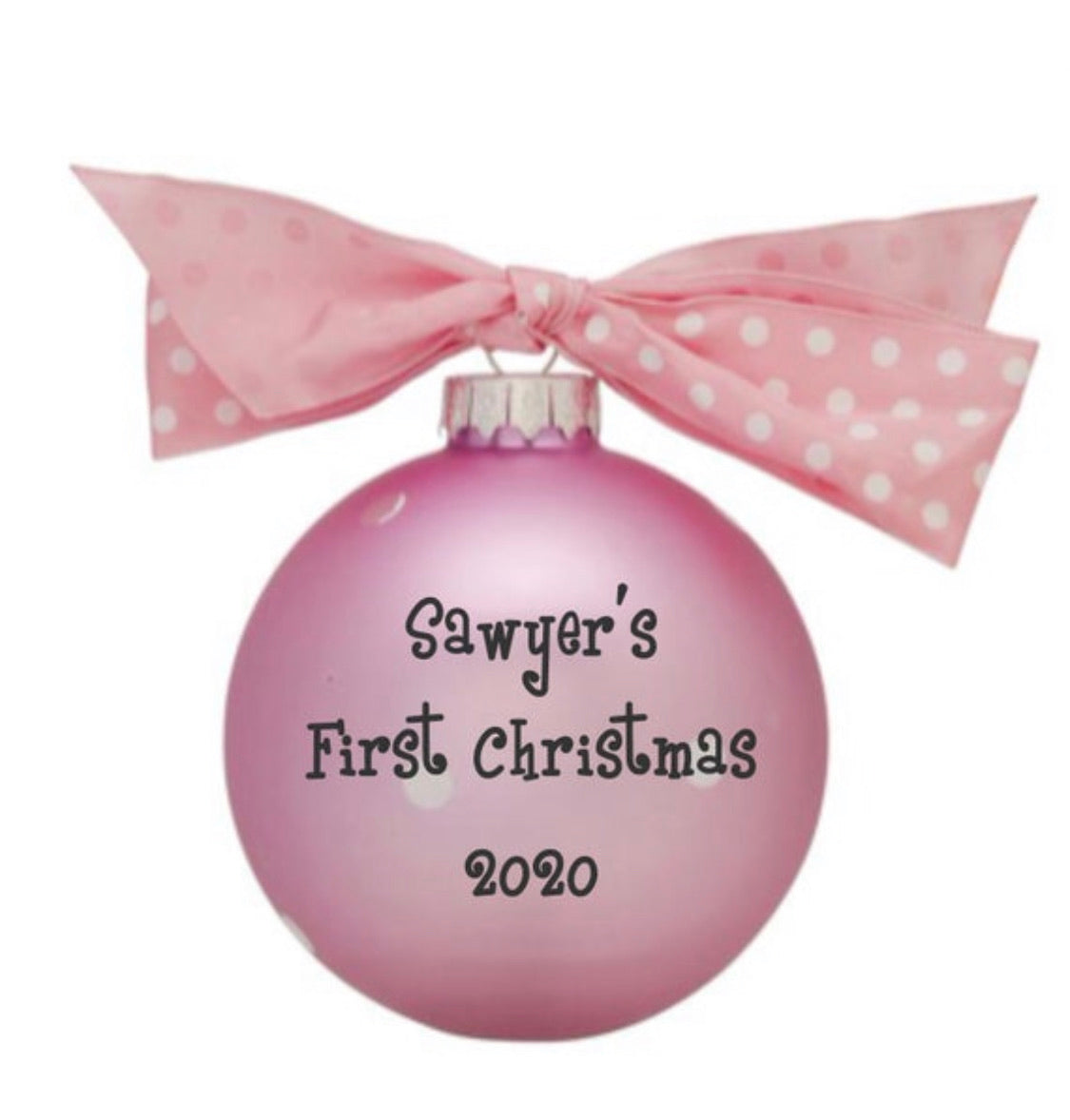 New Baby Girl -Pink Glass Bulb