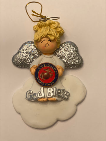 God bless Marine Corps-personalized ornament