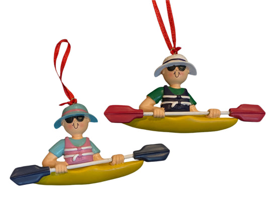 Kayaker Personalized Christmas Ornament