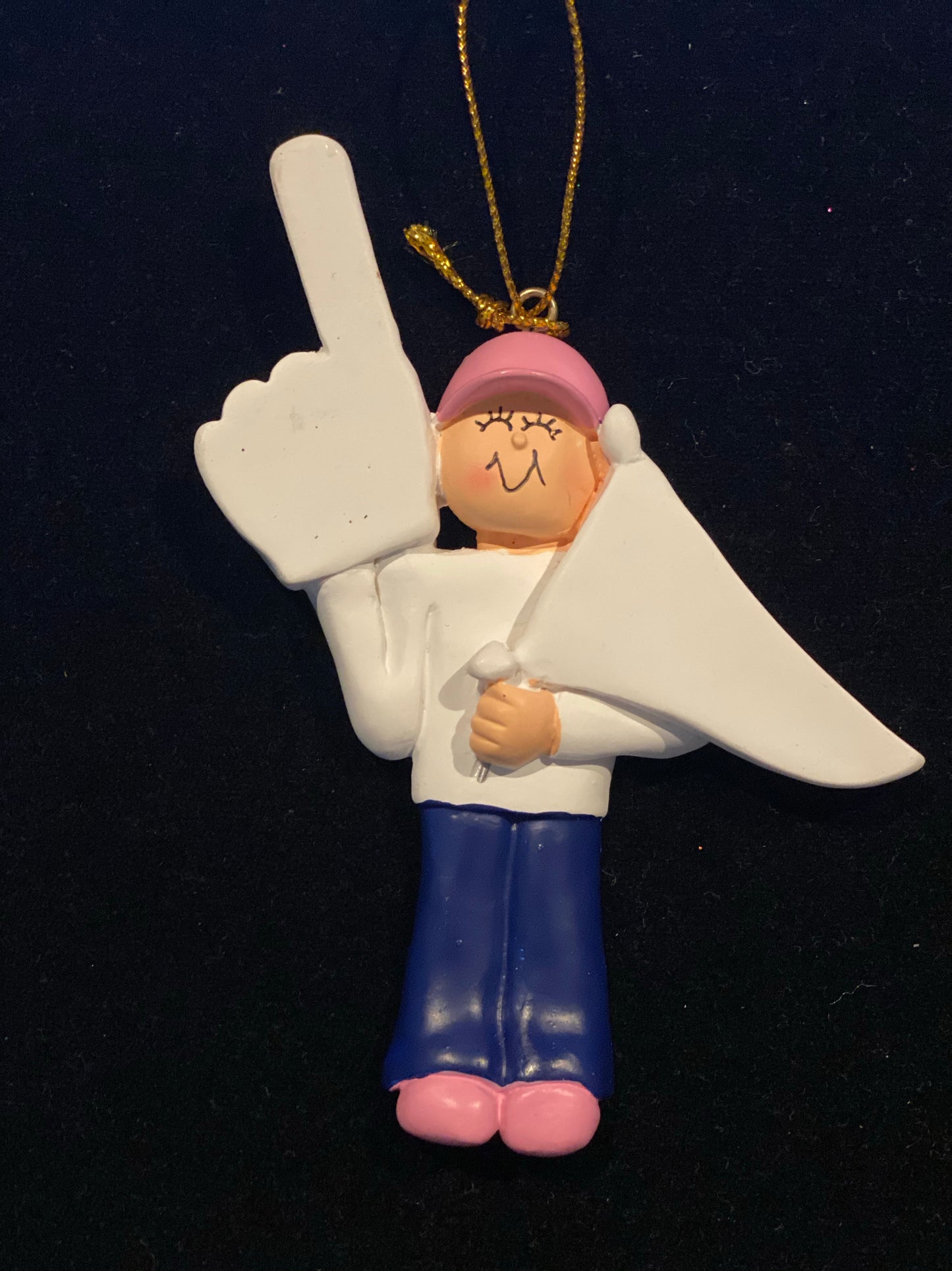 #1 Fan Woman, Light Skin Personalized Christmas Ornament