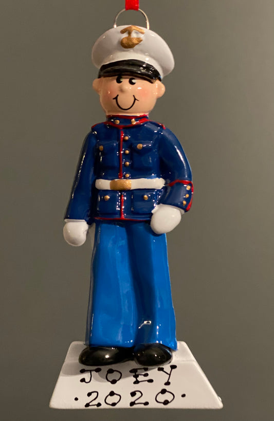 Marine, Male- Personalized Christmas Ornament