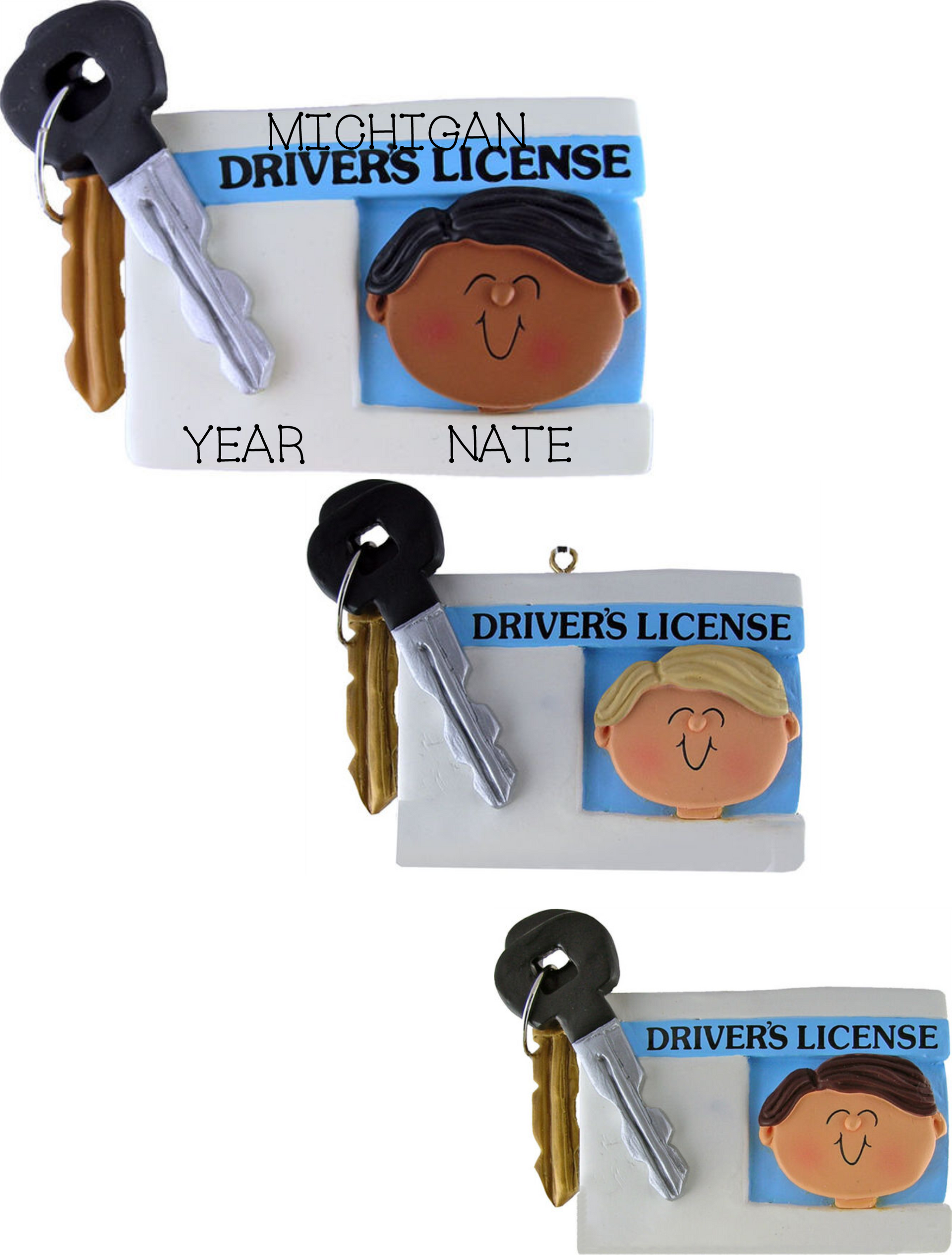 Driver's License, Male- Personalized Christmas Ornament