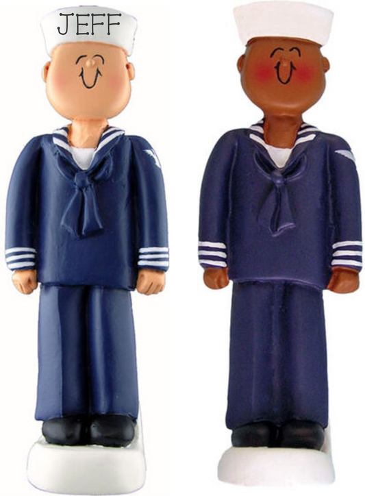 Navy, Male,  Personalized Christmas Ornament