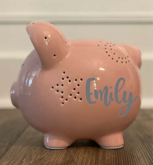 Personalized Night Light Piggy Bank (Pink)