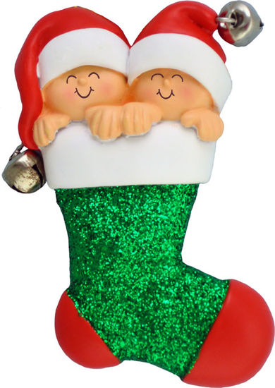 Twin Babies, Personalized Christmas Ornament