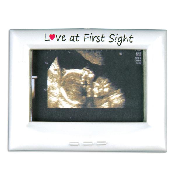 Love at first Sight, Expecting baby frame - Personalized Ornament