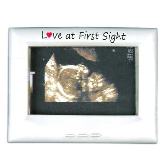 Love at first Sight, Expecting baby frame - Personalized Ornament