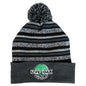 Live Oak Black Striped Pom Beanie Winter Hat (Clearance)