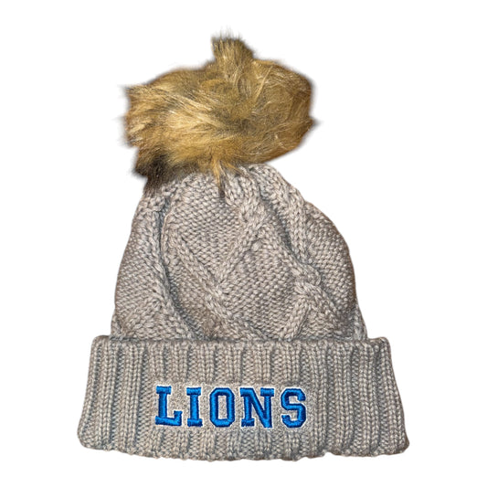 Detroit Lions 3D Embroidered Pom Beanie