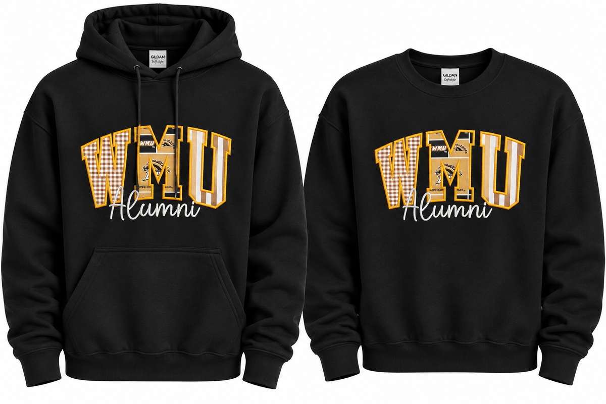 WMU Custom Embroidered Applique Sweatshirt
