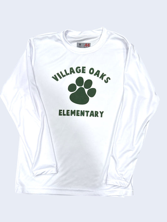 Clearance item- Village Oaks, White Drifit Long Sleeve, Youth Sizes (Copy)