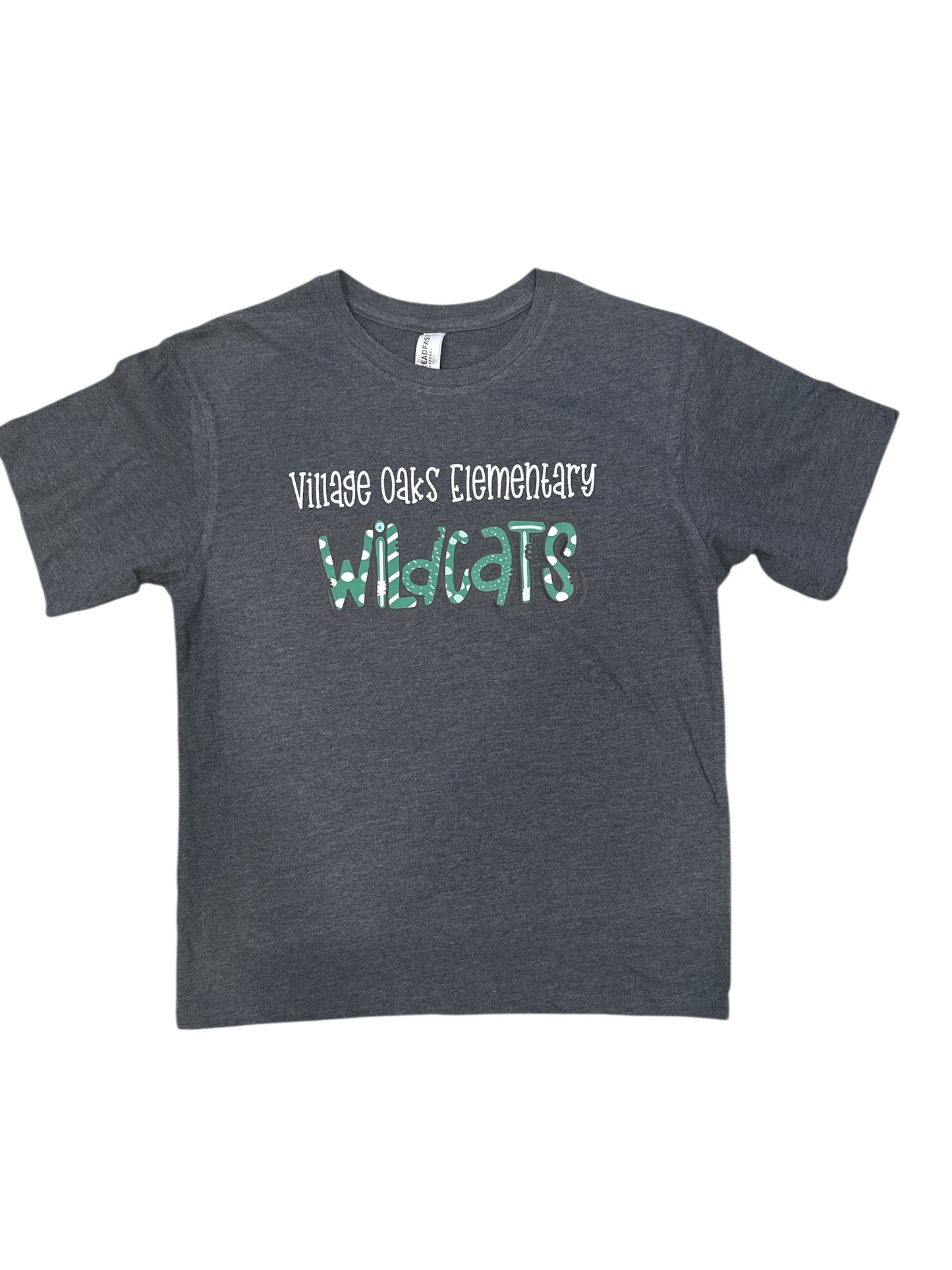 Clearance item-Village Oaks Elementary, Dark Grey T-shirt, Youth Sizes