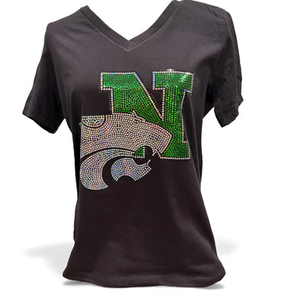 Novi Wildcat Bling- Women's V-Neck T-shirt