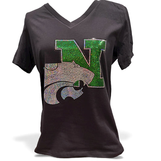 Novi Wildcat Bling- Women's V-Neck T-shirt